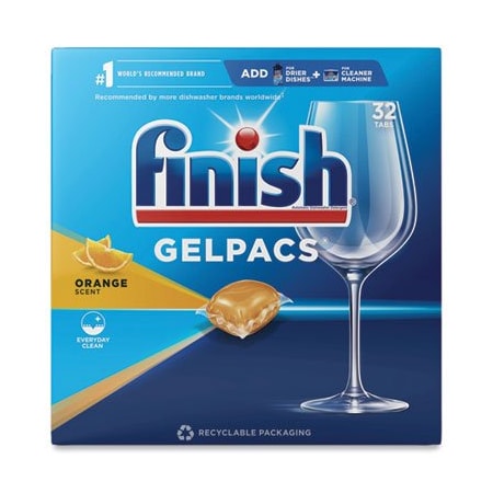 Reckitt Benckiser FINISH, DISH DETERGENT GELPACS, ORANGE SCENT, 32PK 81053